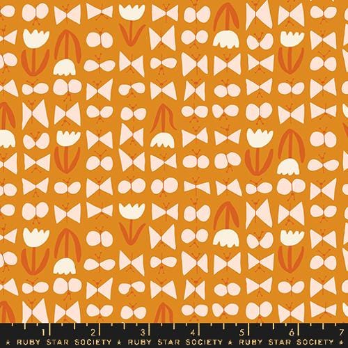 Bird Is The Word “Butterflies” in Turmeric by Ruby Star Society Fabric