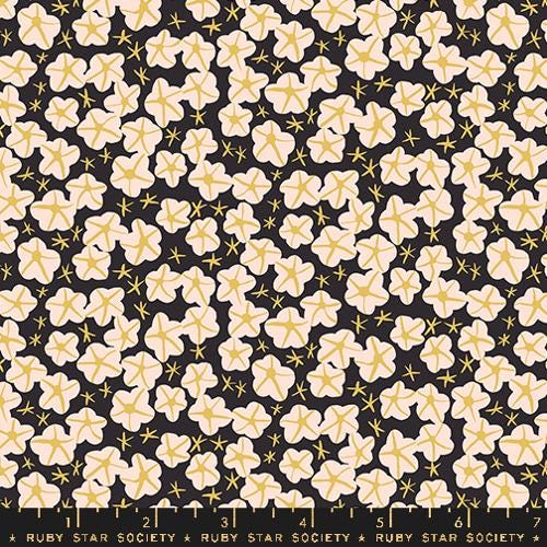 Bird Is The Word “Moonflower” in Soft Black by Ruby Star Society Fabric