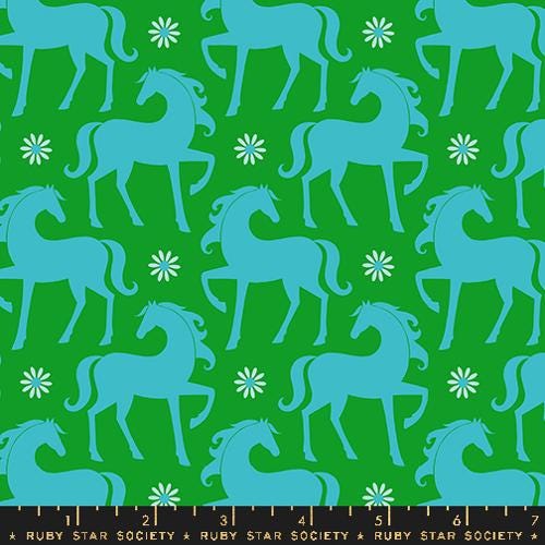 Carousel “Fancy Horse” in Verdant by Ruby Star Society Fabric