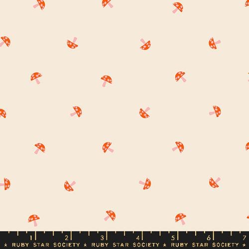 Carousel “Tiny Mushrooms” in Natural by Ruby Star Society Fabric