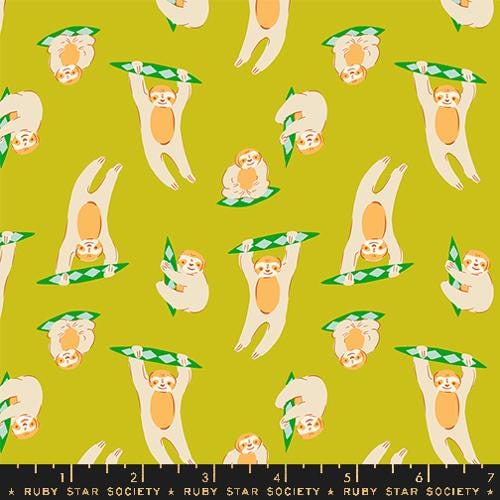 Animal Animal “Sloth” in Pistachio by Ruby Star Society Fabric