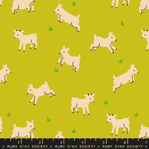 Animal Animal “Baby Goats” in Pistachio by Ruby Star Society Fabric