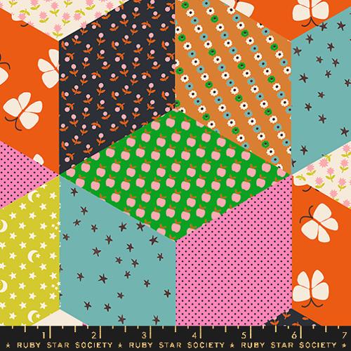 Ooh Lucky Lucky | Tumbling Blocks | Vivid | Ruby Star Society Fabric