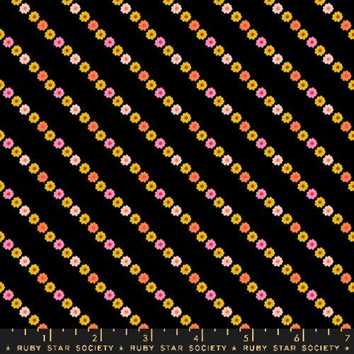 Ooh Lucky Lucky "Garland Stripes" in Black by Ruby Star Society Fabric