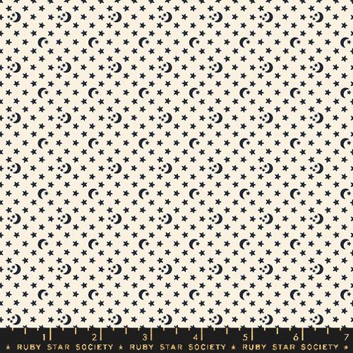 Ooh Lucky Lucky "Moon and Stars" in Natural by Ruby Star Society Fabric