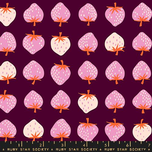 Strawberry in Deep Plum by Ruby Star Society Fabric