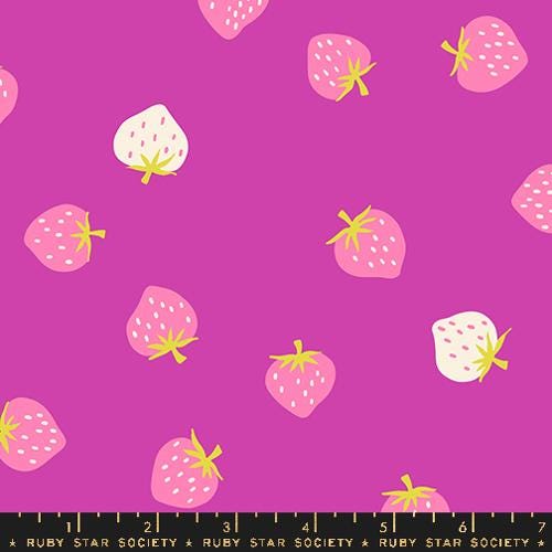 Strawberry "Toss" in Berry by Ruby Star Society Fabric