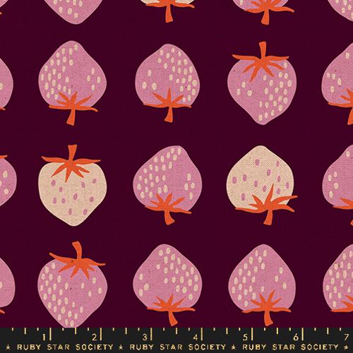 Strawberry Canvas | Deep Plum | Ruby Star Society Fabric