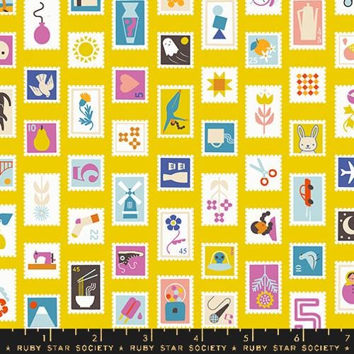 Salutations "Stampy" in Golden Hour by Ruby Star Society Fabric