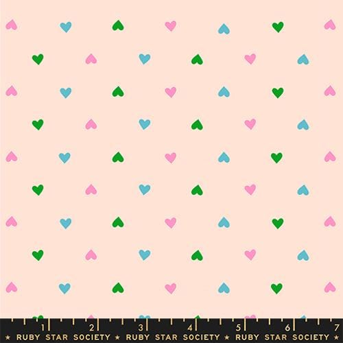 Best Day Ever “Hearts” in Peach Cream by Ruby Star Society Fabric