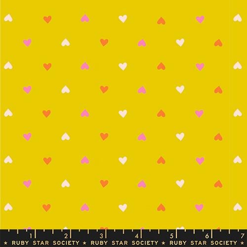 Best Day Ever “Hearts” in Golden Hour by Ruby Star Society Fabric