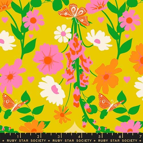 Best Day Ever “Foxgloves” in Golden Hour by Ruby Star Society Fabric