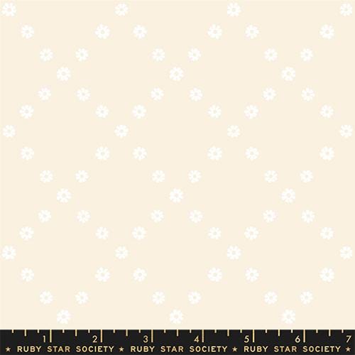Best Day Ever “Diamond Flowers” in White on Natural by Ruby Star Society Fabric