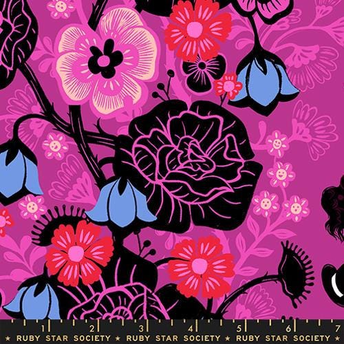 Hello Alice “Rabbit Hole” in Berry by Ruby Star Society Fabric