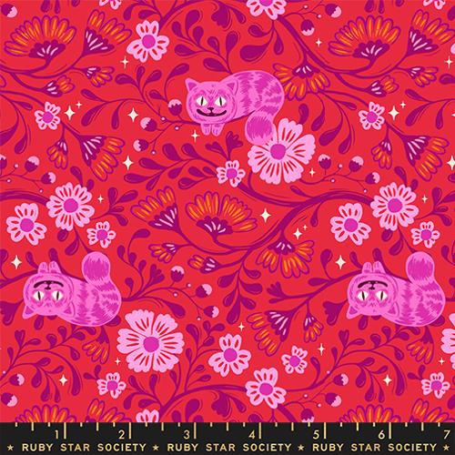 Hello Alice “Cheshire” in Ruby by Ruby Star Society Fabric