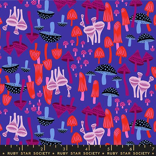 Hello Alice “Mushroom Land” in Blacklight by Ruby Star Society Fabric