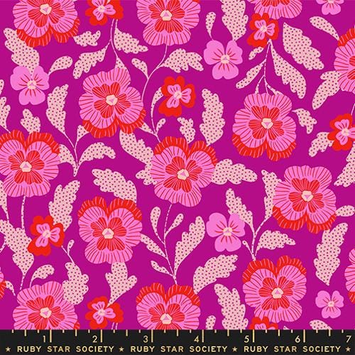 Hello Alice “Violets” in Berry by Ruby Star Society Fabric