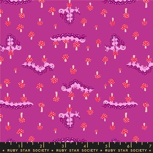 Hello Alice “Caterpillar” in Berry by Ruby Star Society Fabric