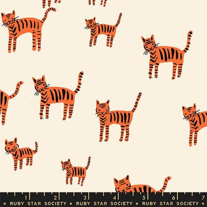 Catnap “Tiger Stripes” in Orange by Ruby Star Society Fabric