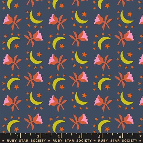Catnap “Moonflower” in Smoke by Ruby Star Society Fabric