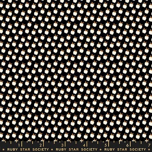 Catnap “Apples” in Black by Ruby Star Society Fabric (1/2 yard)