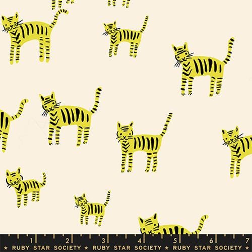 Catnap “Tiger Stripes” in Citron by Ruby Star Society Fabric