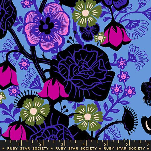 Hello Alice “Rabbit Hole” in Lindley Blue by Ruby Star Society Fabric