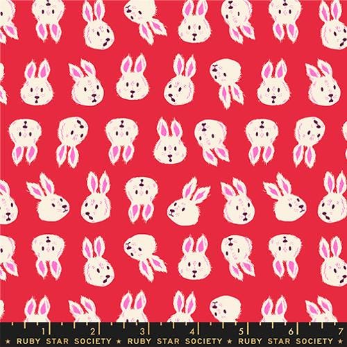 Hello Alice “Rushing Rabbit” in Ruby by Ruby Star Society Fabric