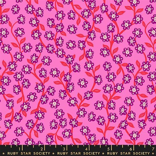 Hello Alice “Chatty Garden” in Lipstick by Ruby Star Society Fabric