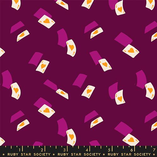 Hello Alice “Falling Aces” in Purple Velvet by Ruby Star Society Fabric