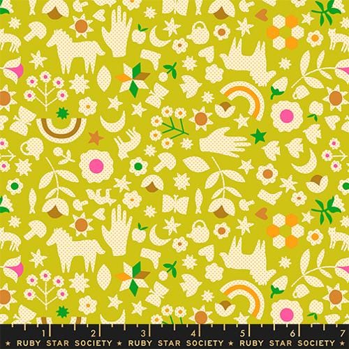 Catnap “Little Luck” in Pistachio by Ruby Star Society Fabric