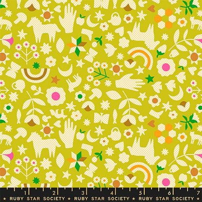 Catnap “Little Luck” in Pistachio by Ruby Star Society Fabric