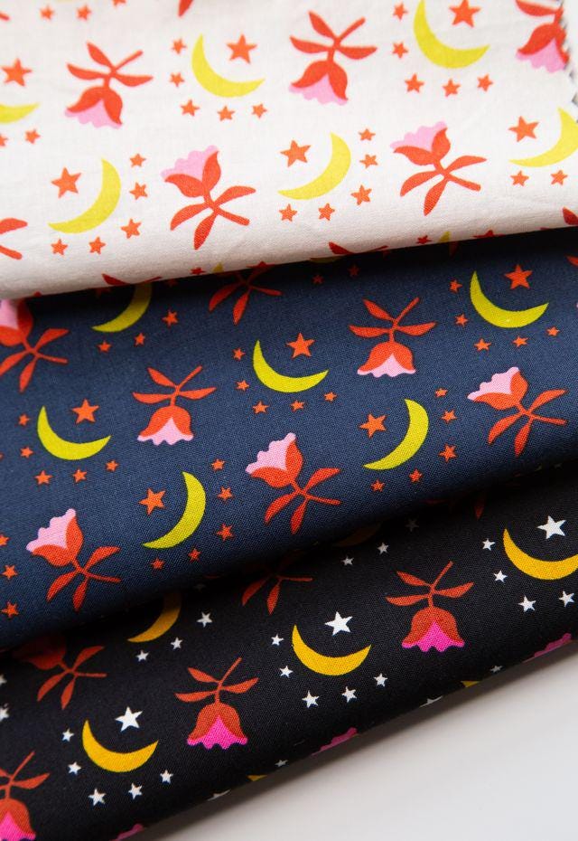 Catnap “Moonflower” in Natural by Ruby Star Society Fabric