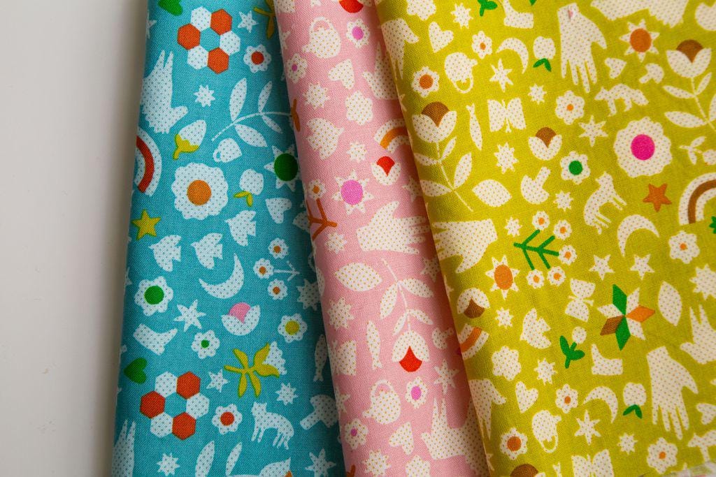 Catnap “Little Luck” in Turquoise by Ruby Star Society Fabric