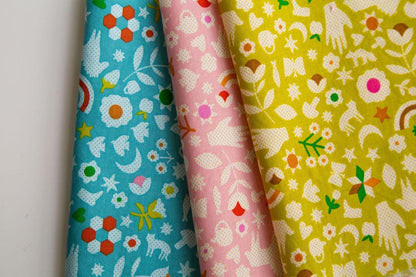 Catnap “Little Luck” in Turquoise by Ruby Star Society Fabric