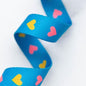 1" Hearts In Bright Blue Webbing by Stitch Supply Co and Ruby Star Society