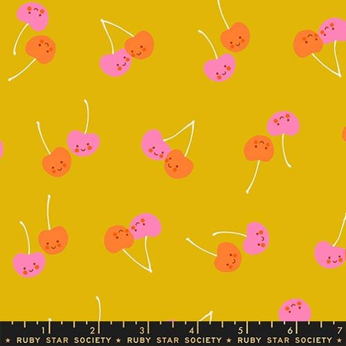 Trinketry "Cherry Friends" in Goldenrod by Ruby Star Society Fabric