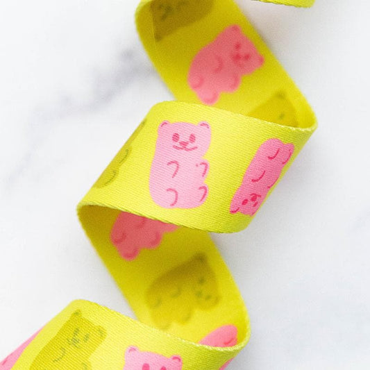 1.5" Gummy Bears Citron Webbing by Stitch Supply Co and Ruby Star Society