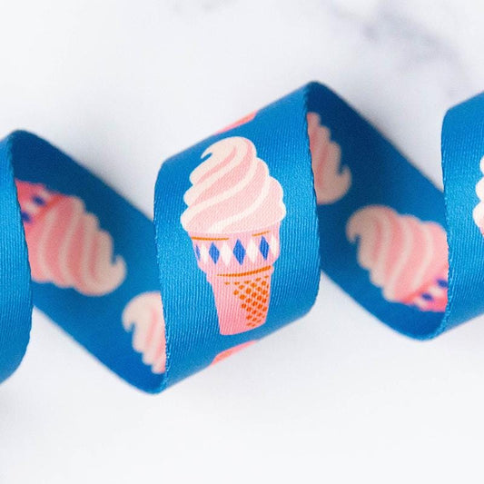 1.5" Ice Cream in Bright Blue Webbing by Stitch Supply Co and Ruby Star Society
