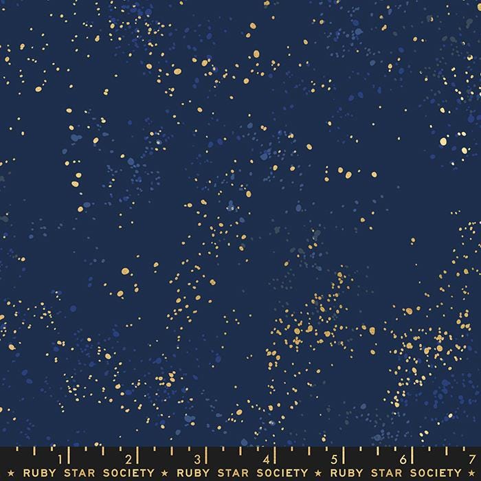 Speckled in Metallic Navy by Ruby Star Society Fabric