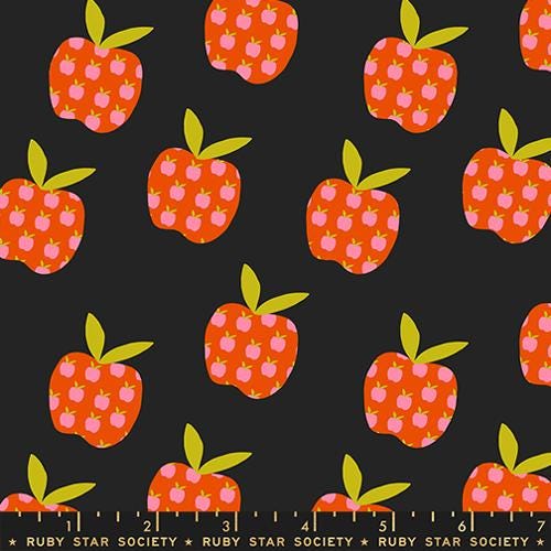 Mystic Fable “Big Apple” in Soft Black by Ruby Star Society Fabric