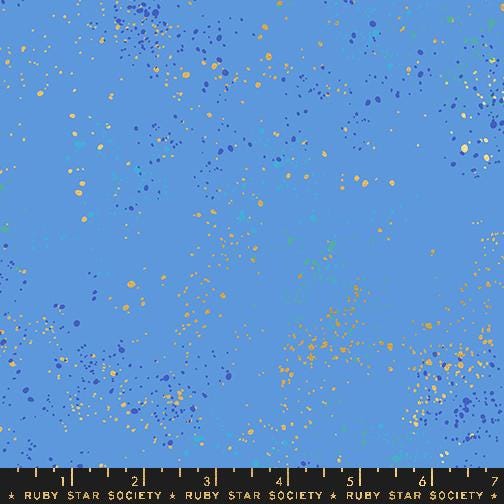 Speckled in Metallic Lindley Blue by Ruby Star Society Fabric