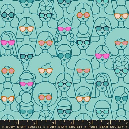 Poolside Too “Shine Girl Shine” in Lagoon by Ruby Star Society Fabric