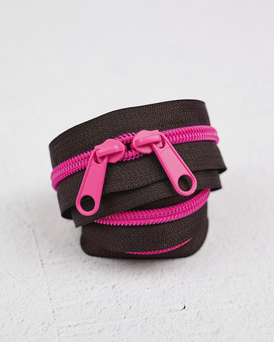 30" Handbag Zipper in Neon Rose by Renaissance Ribbons