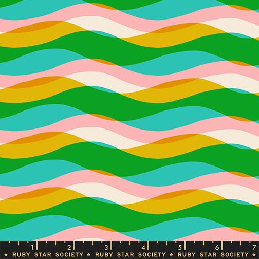 Poolside Too “Waves” in Tropic by Ruby Star Society Fabric