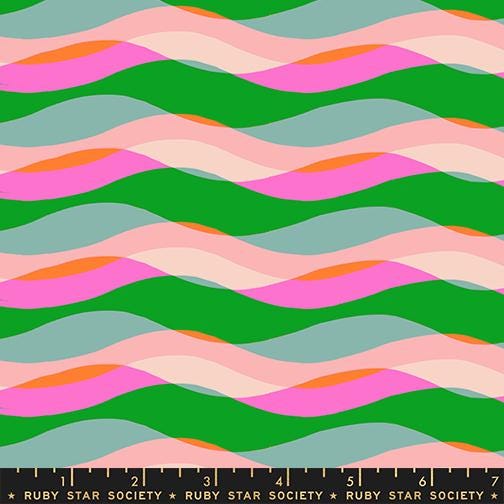 Poolside Too “Waves” in Lipstick by Ruby Star Society Fabric