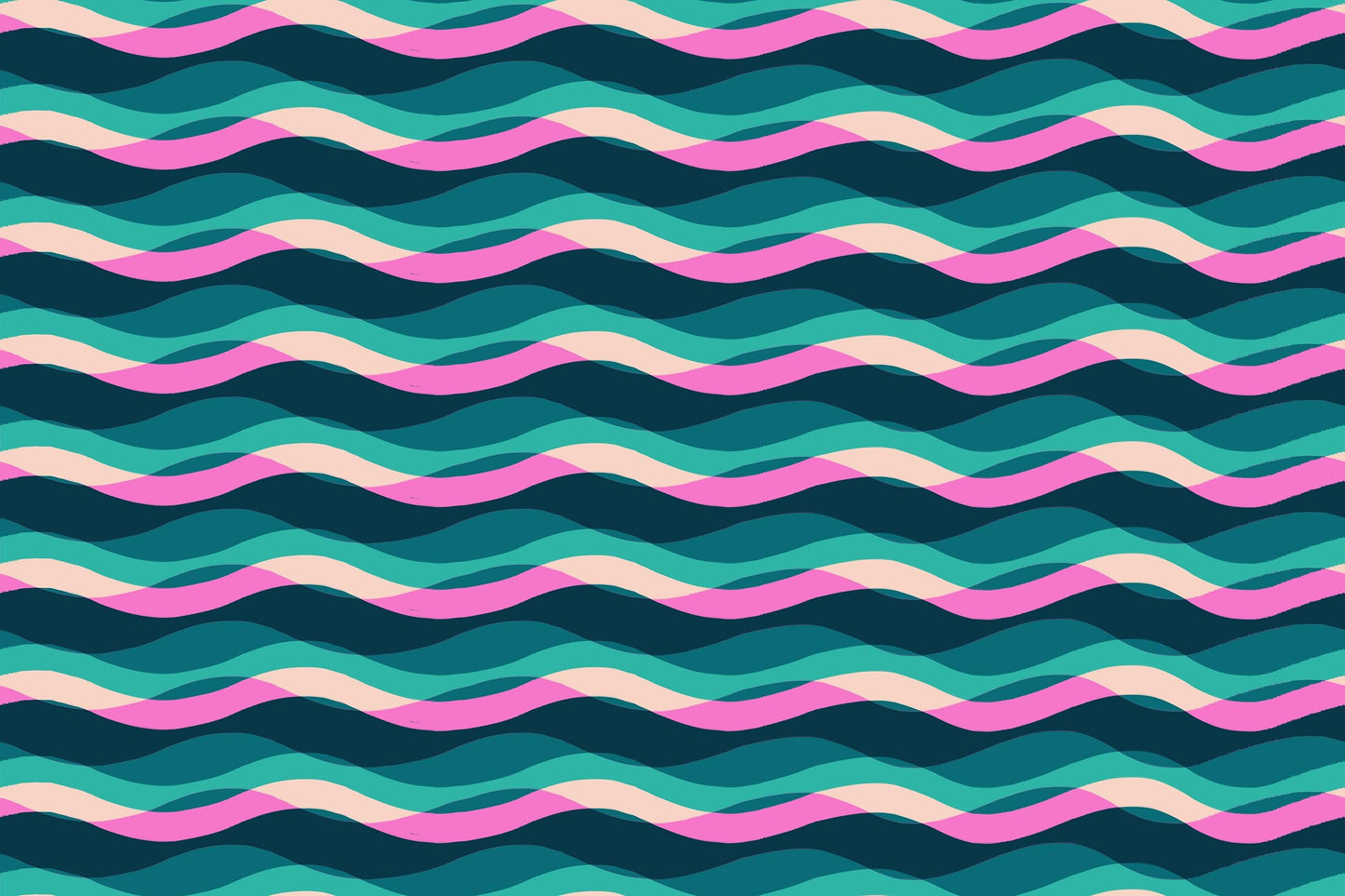 Poolside Too “Waves” in Peacock by Ruby Star Society Fabric