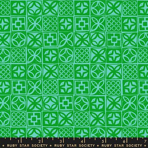 Poolside Too “Architectural Blocks” in Verdant by Ruby Star Society Fabric
