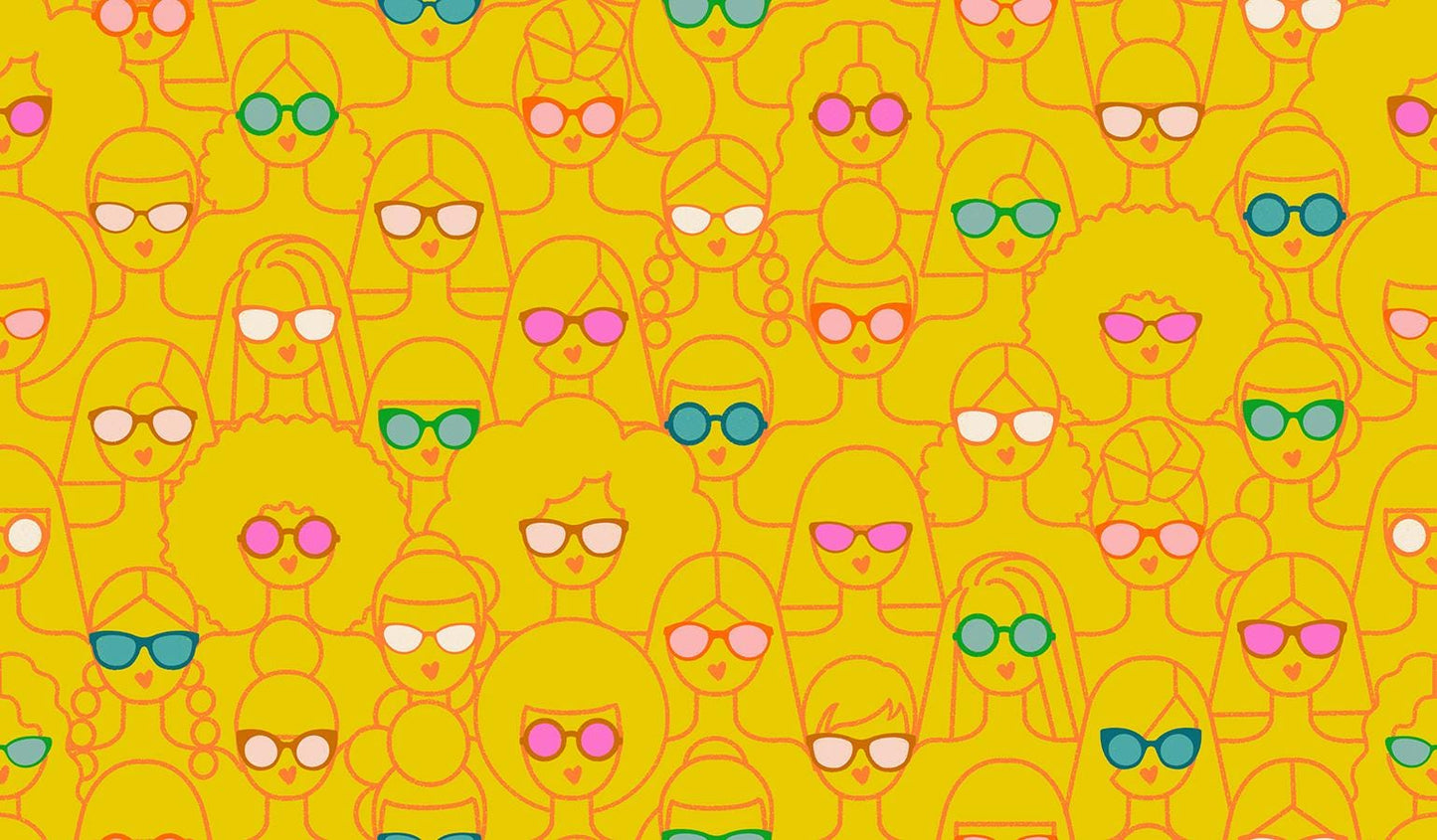 Poolside Too “Shine Girl Shine” in Golden Hour by Ruby Star Society Fabric