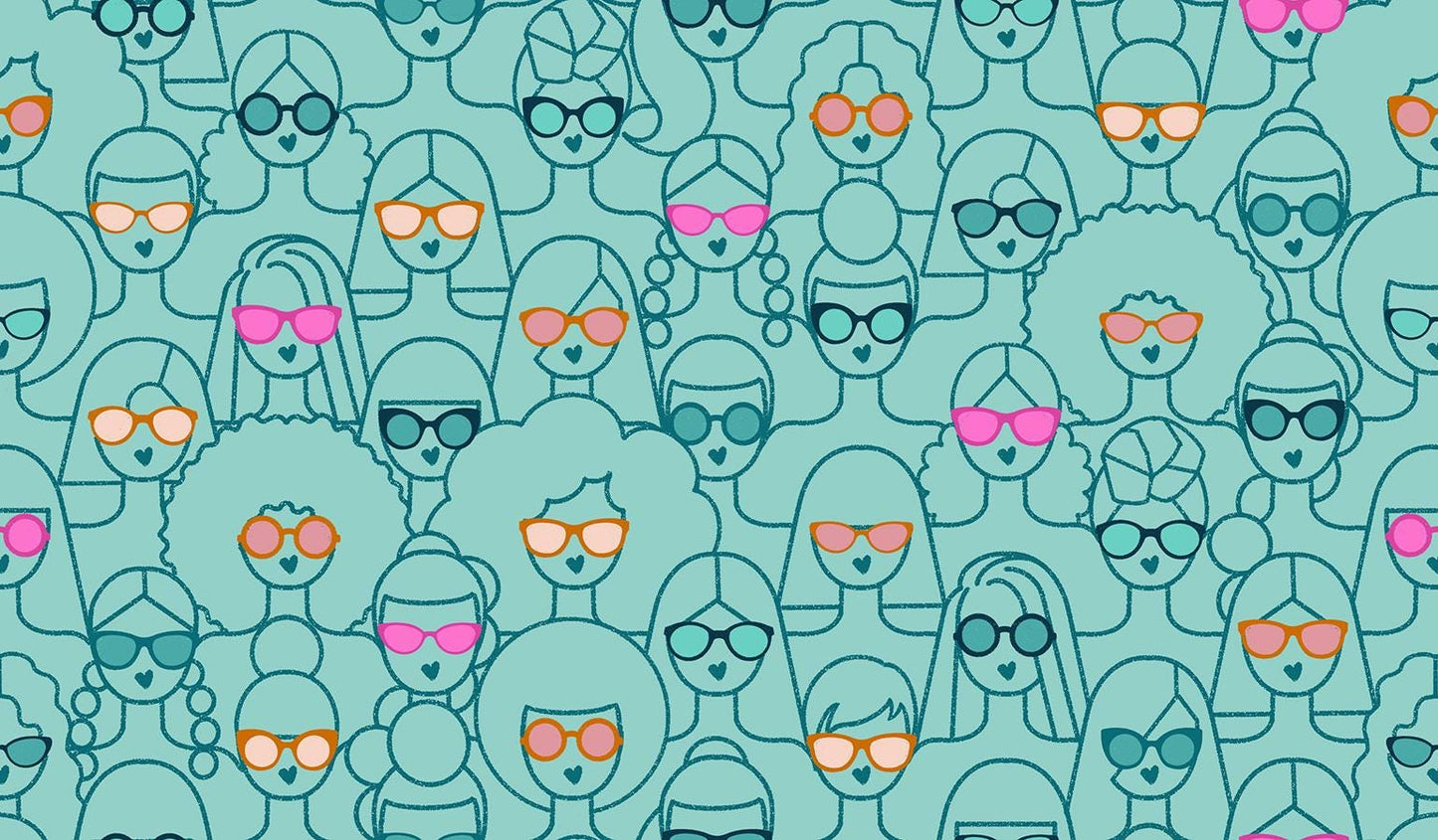 Poolside Too “Shine Girl Shine” in Lagoon by Ruby Star Society Fabric